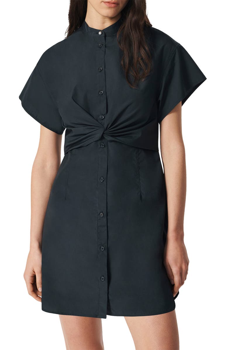 rag & bone Gretchen Cotton Poplin Shirtdress, Alternate, color, Black