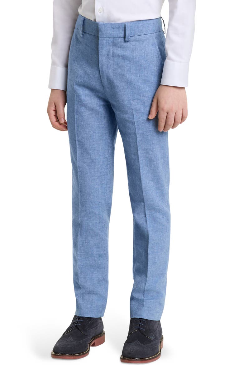 Tallia Kids' Chamb Linen Blend Dress Pants, Main, color, Blue