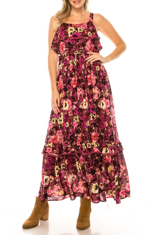 A COLLECTIVE STORY Floral Tiered Maxi Sun Dress in Fudge 