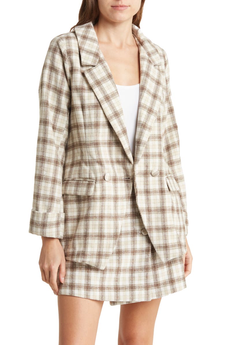 BCBGeneration Plaid Basic Blazer, Main, color, 