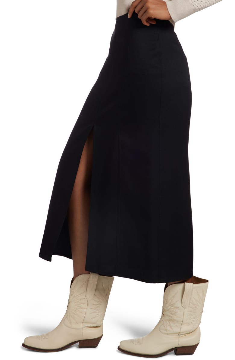 Golden Goose Virgin Wool Midi Skirt, Alternate, color, Black