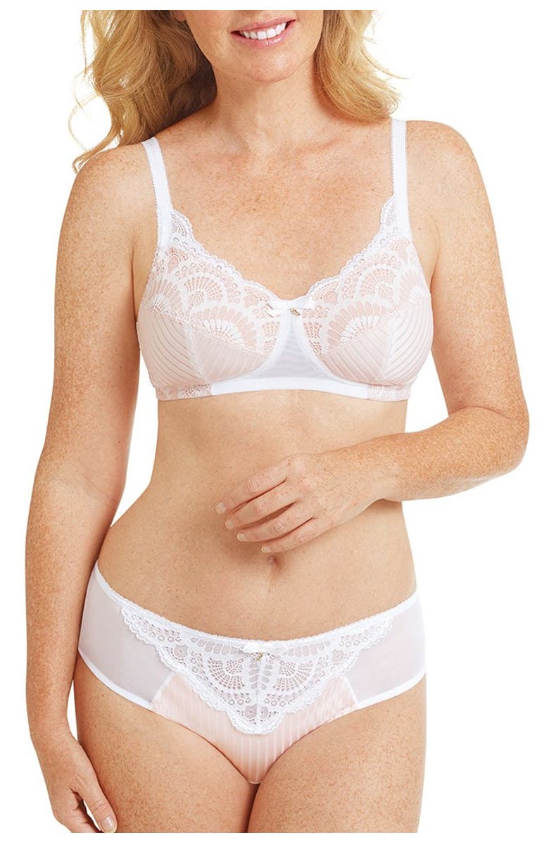 Amoena Karolina Wire-Free Bra, Alternate, color, White/Light Sand