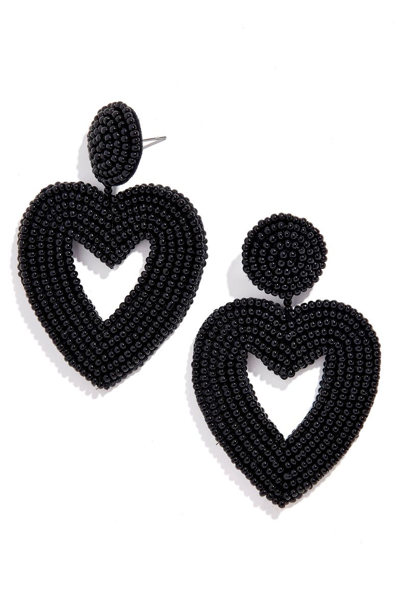 BaubleBar Vionnet Beaded Heart Drop Earrings, Main, color, 