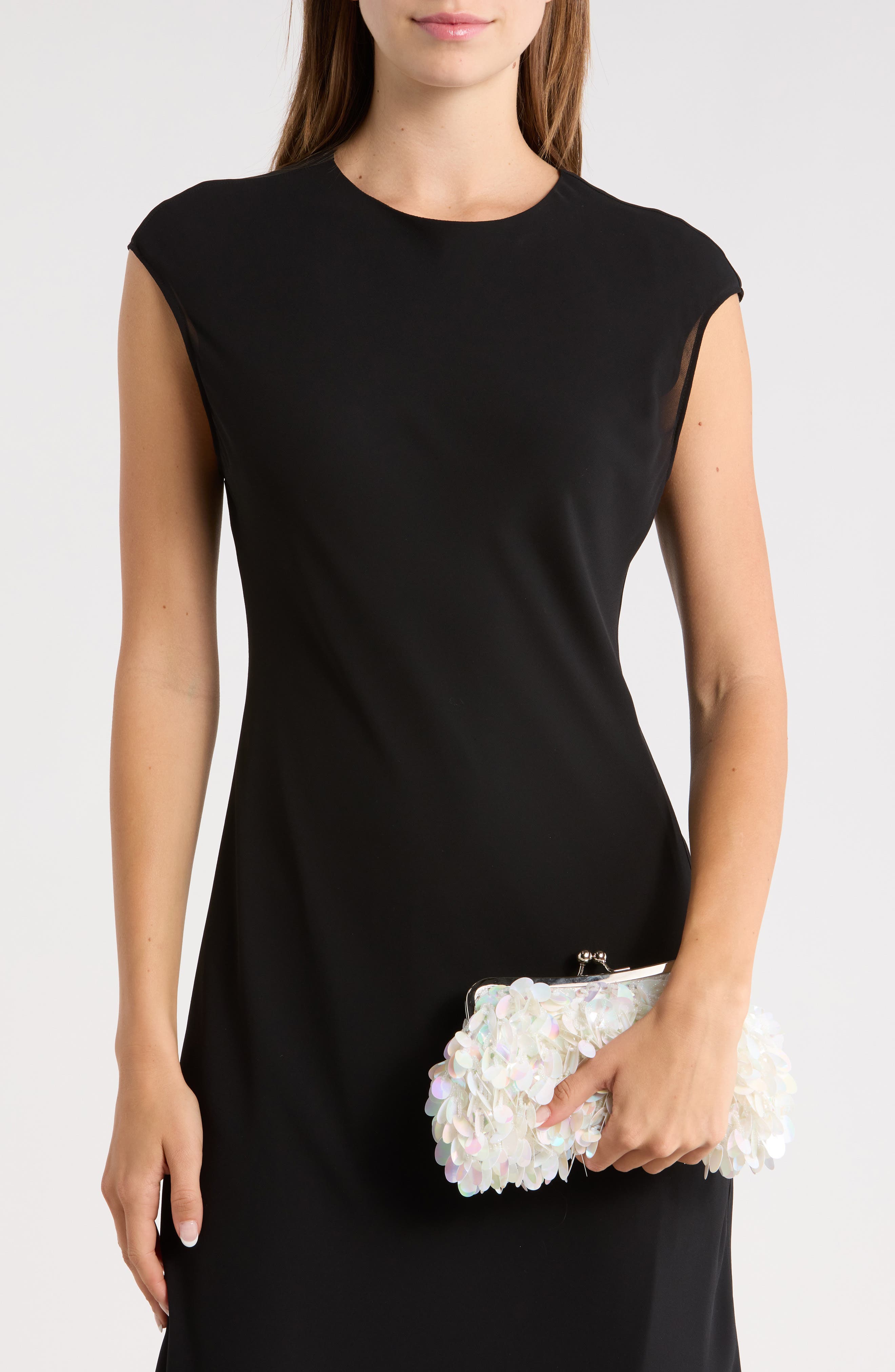ALESSIA BIANCHI Sequin Frame Clutch, Alternate, color, White Multi