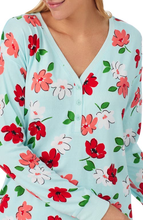Kate Spade New York Print Henley Pajamas In Blue