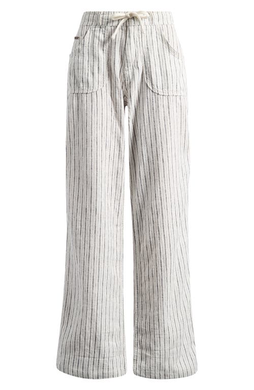 Bdg Urban Outfitters Drawstring Wide Leg Linen & Cotton Blend Pants In White