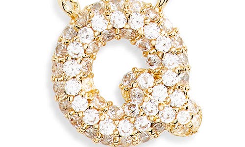 Leith Cubic Zirconia Initial Pendant Necklace In Q- Clear- Gold