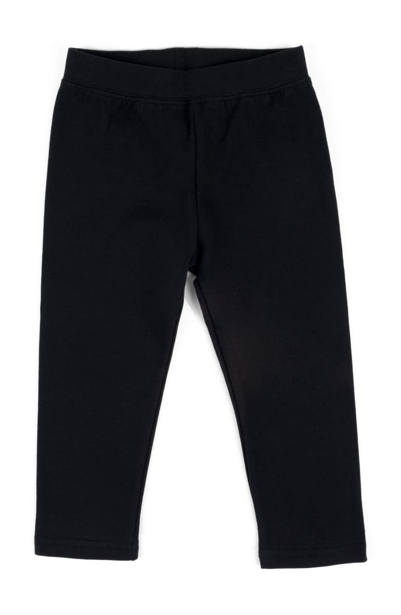Leveret Girls Cotton Leggings, Solid Colors, Main, color, Black