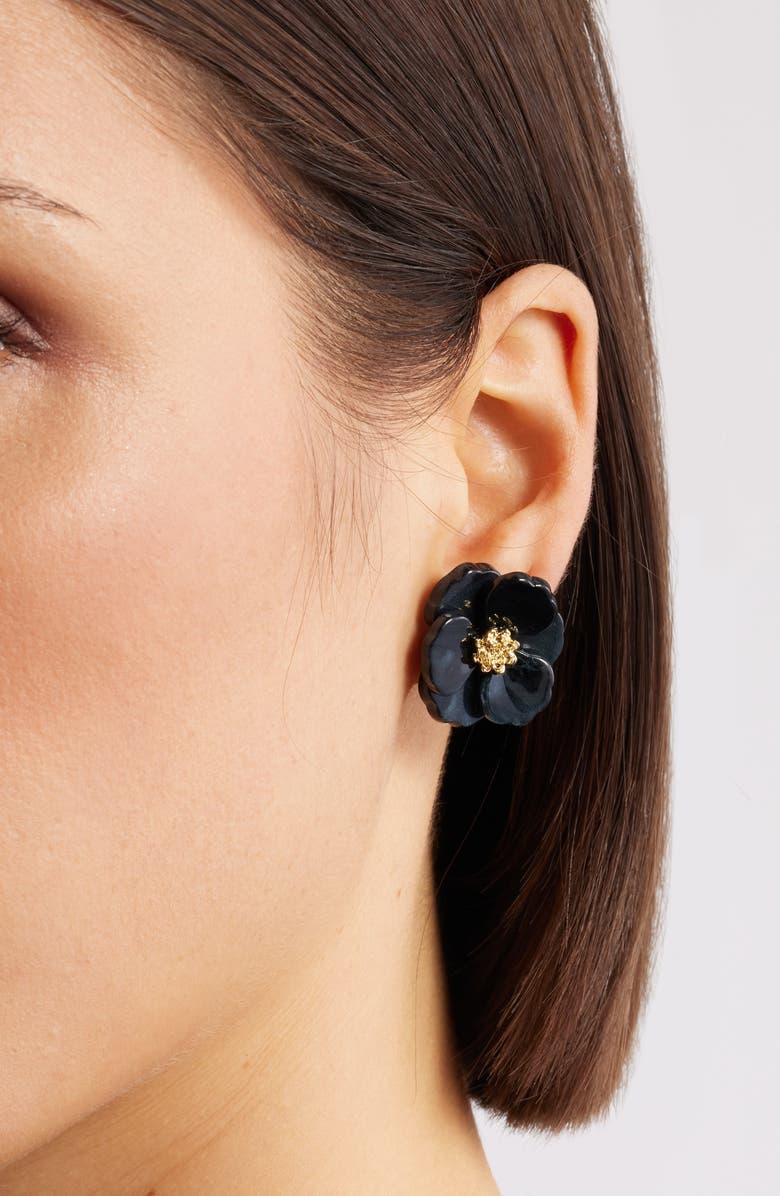 Nordstrom Floral Statement Stud Earrings, Alternate, color, Grey- Gold