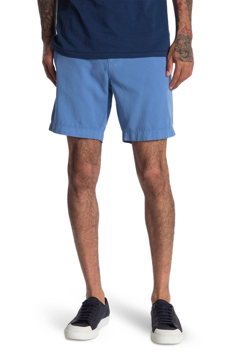 Faherty Cloud Cotton Harbor Flat Front Shorts, Main, color, Faded Cobalt