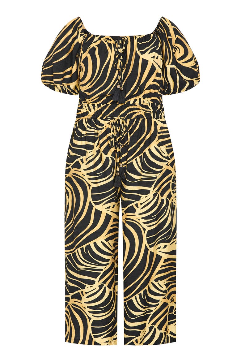 Erica Swirl Off the Shoulder Jumpsuit, Alternate, color, SEA SWIRL