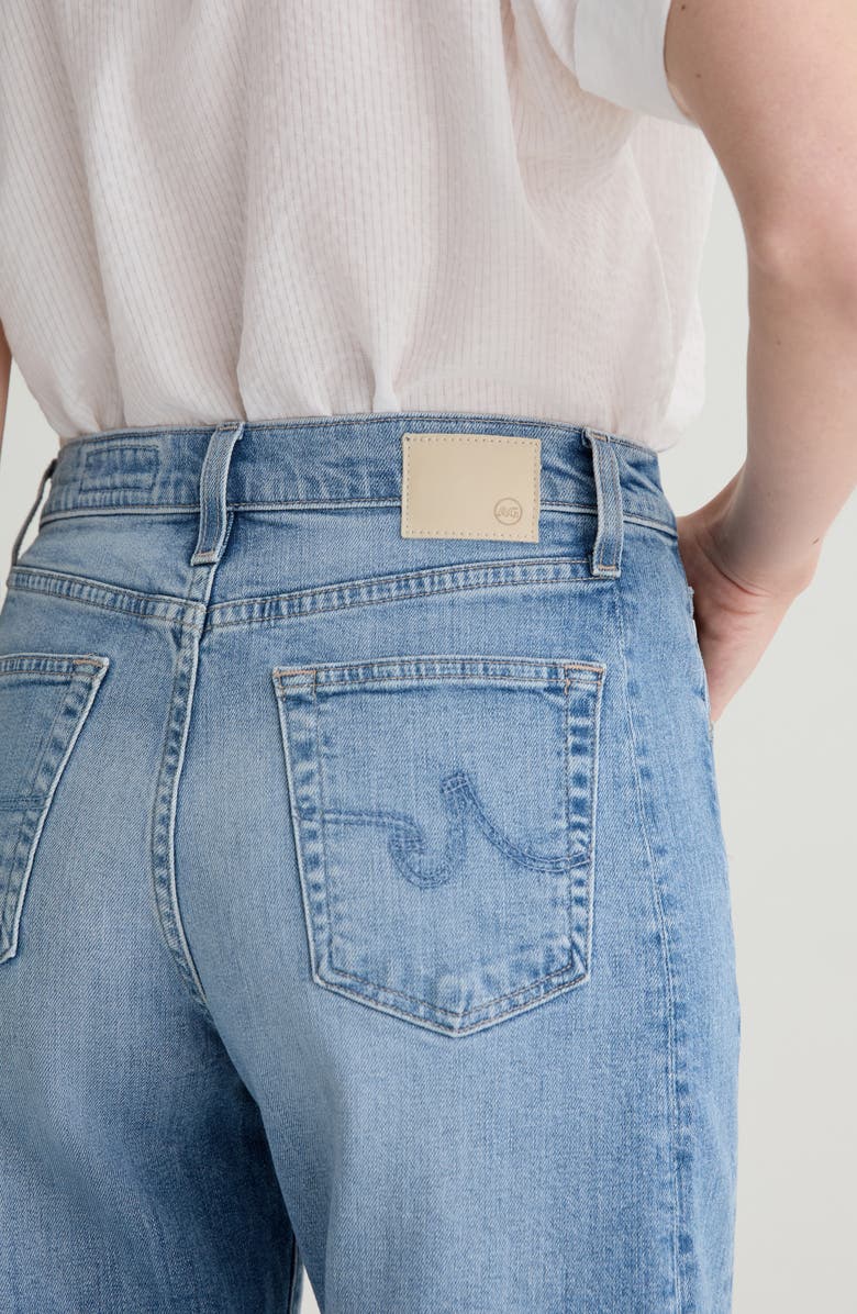 AG Hattie Raw Hem High Waist Crop Barrel Jeans, Alternate, color,