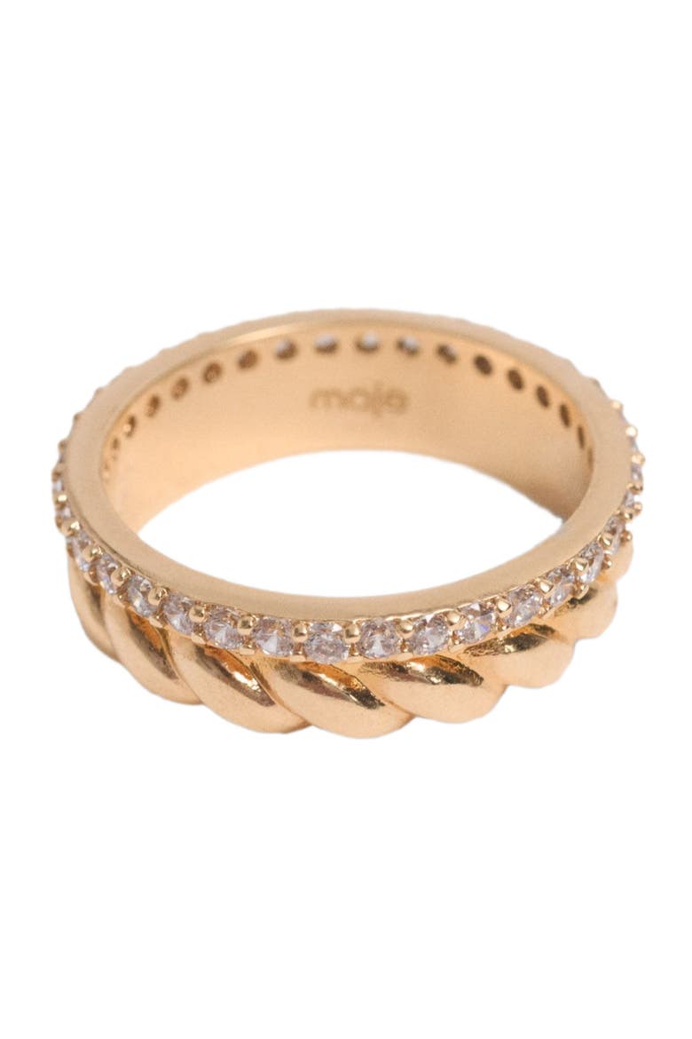 Twisted gold rhinestone ring, Alternate, color, Gold