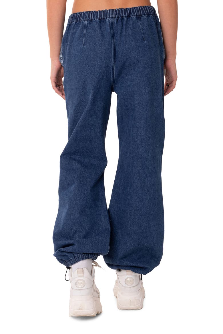 Lorelai Oversized Cargo Jeans, Alternate, color, BLUE