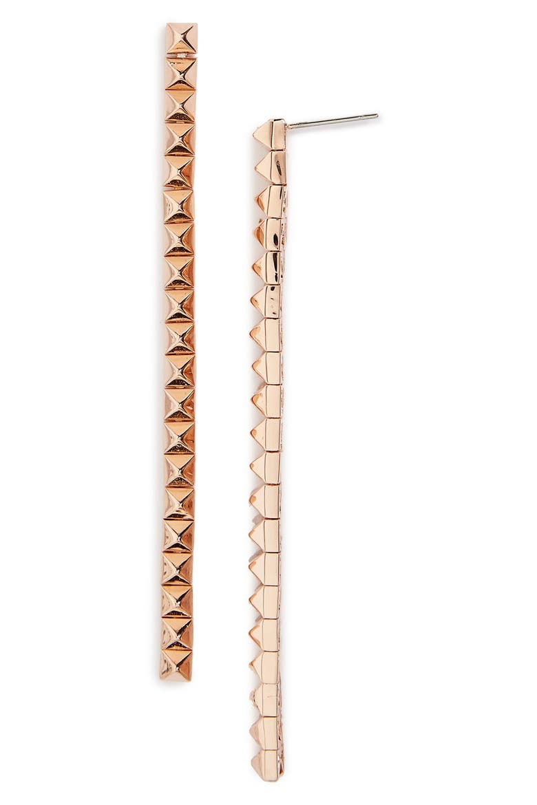 'Pyramid Tennis' Drop Earrings, Main, color, ROSE GOLD