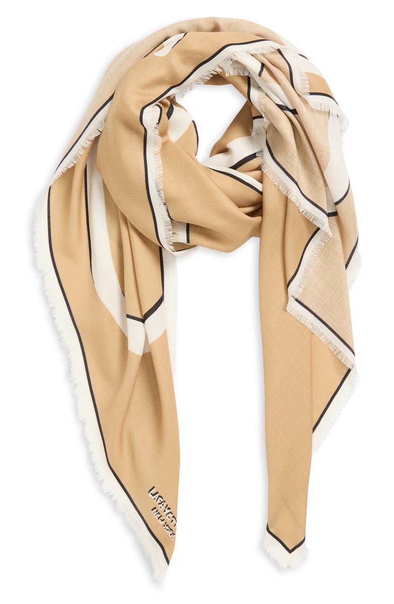 Lafayette 148 New York Square Wool & Silk Twill Scarf, Alternate, color,
