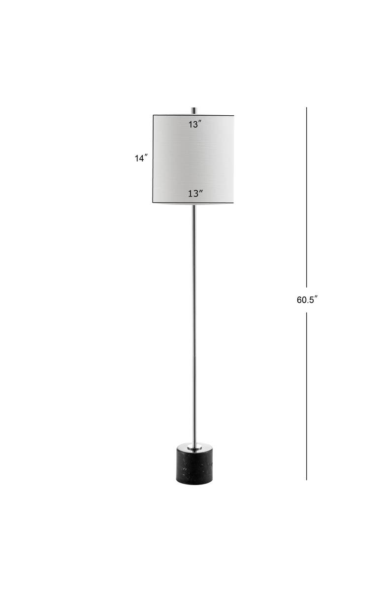 JONATHAN Y Levitt 60.5" Marble/Metal LED Floor Lamp, Black/Chrome, Alternate, color, Chrome