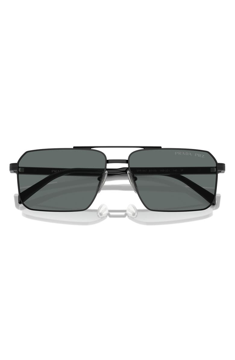 Prada 58mm Polarized Rectangular Sunglasses, Main, color,