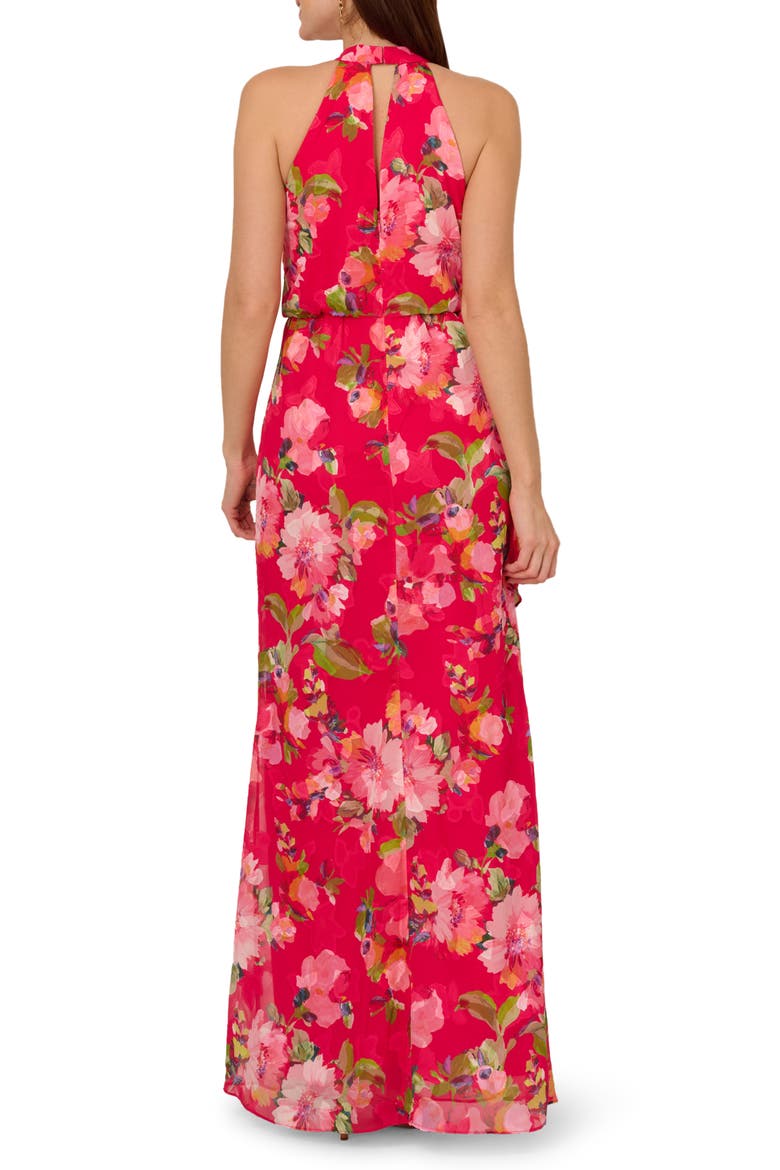 Floral Ruffle Mermaid Cocktail Dress, Alternate, color, PINK MULTI