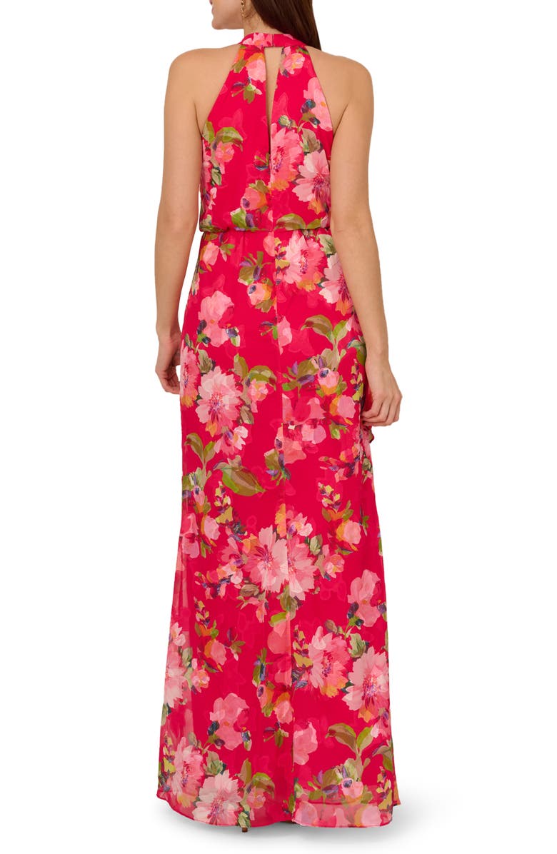 Adrianna Papell Floral Ruffle Mermaid Cocktail Dress, Alternate, color, 