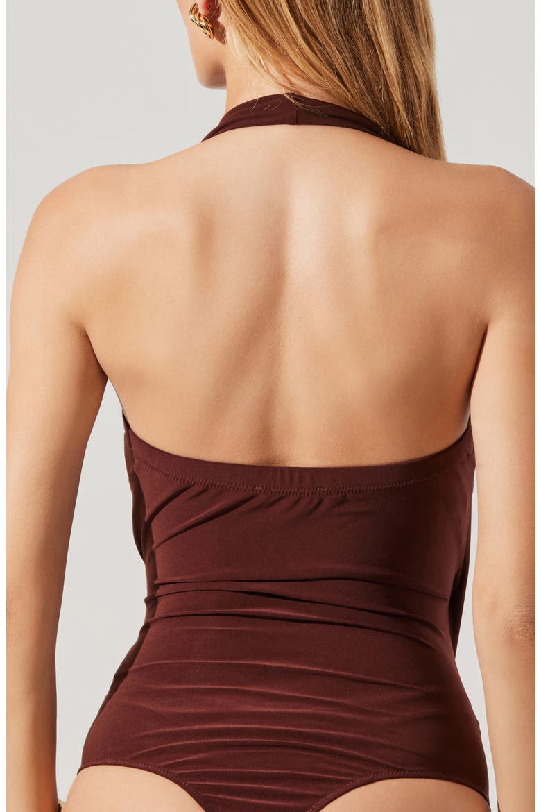 Dyanna Halter Bodysuit, Alternate, color, CHOCOLATE BROWN