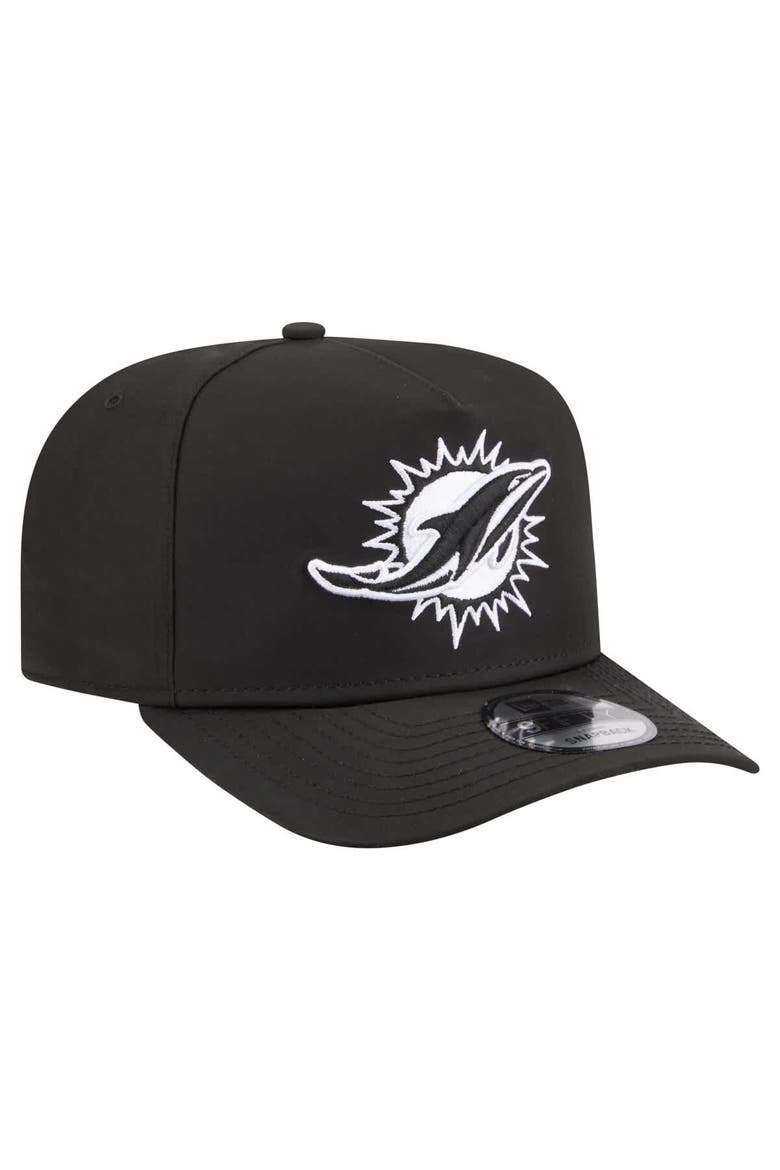 Men's New Era  Black Miami Dolphins Gore-Tex A-Frame 9FIFTY Adjustable Hat, Alternate, color, Black