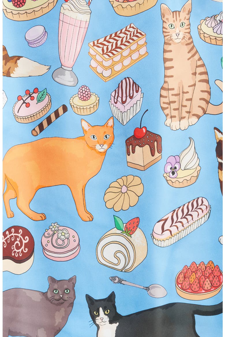 Cat Cafe Short Pajamas, Alternate, color, BLUE/ PINK