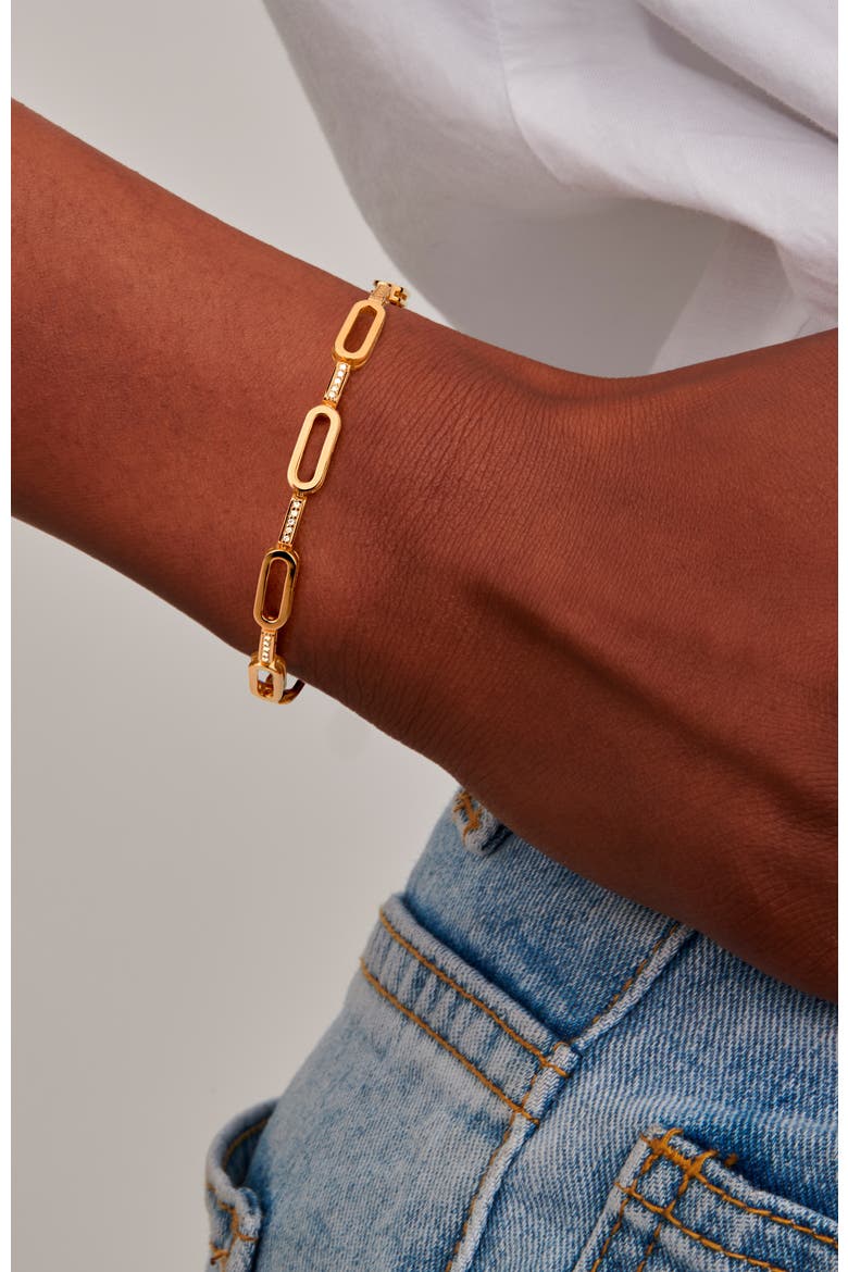 Unchain Diamond Bracelet |  15 natural diamonds | 925 Sterling Silver | Bracelet on Chain | 6.1 - 6.5 - 6.9 in | Yellow 18k-Gold Plated, Alternate, color, Yellow 18k Gold Plated