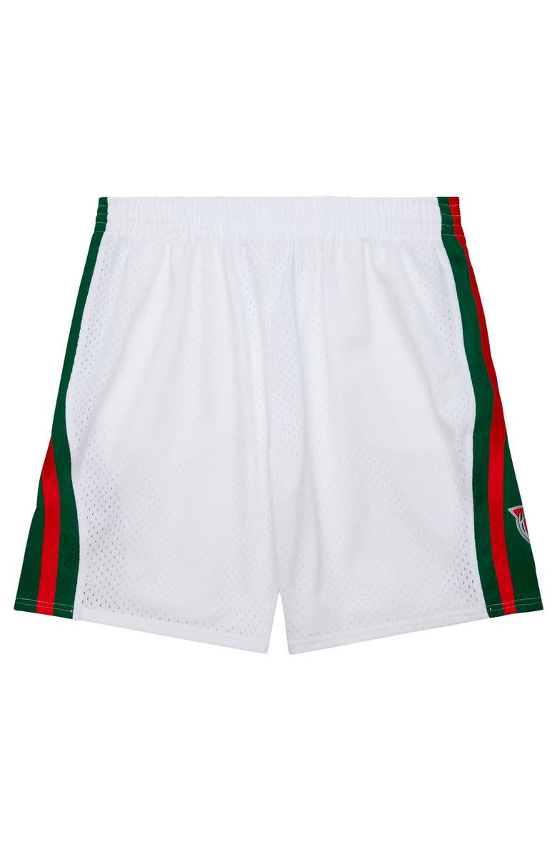 Mitchell & Ness Men's Mitchell & Ness White Milwaukee Bucks 2013/14 Swingman Shorts, Alternate, color, White