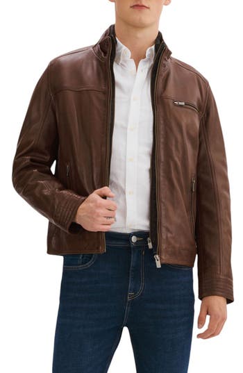 Regency Lambskin Leather Jacket In Brown