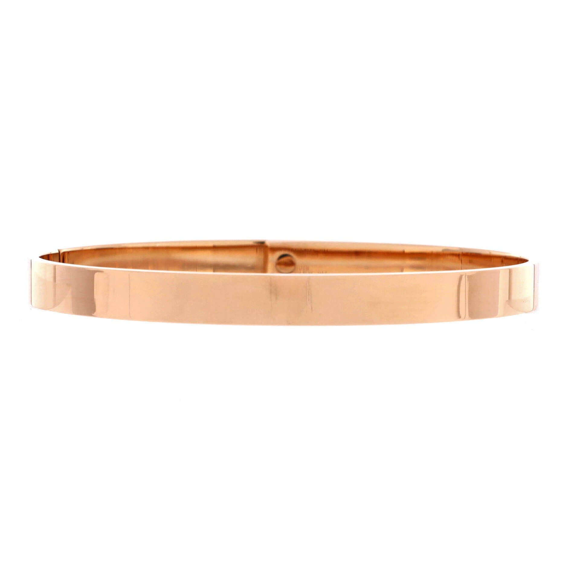 Kelly Bracelet 18K Rose Gold with 4 Diamonds Small, Alternate, color, Metallic Gold