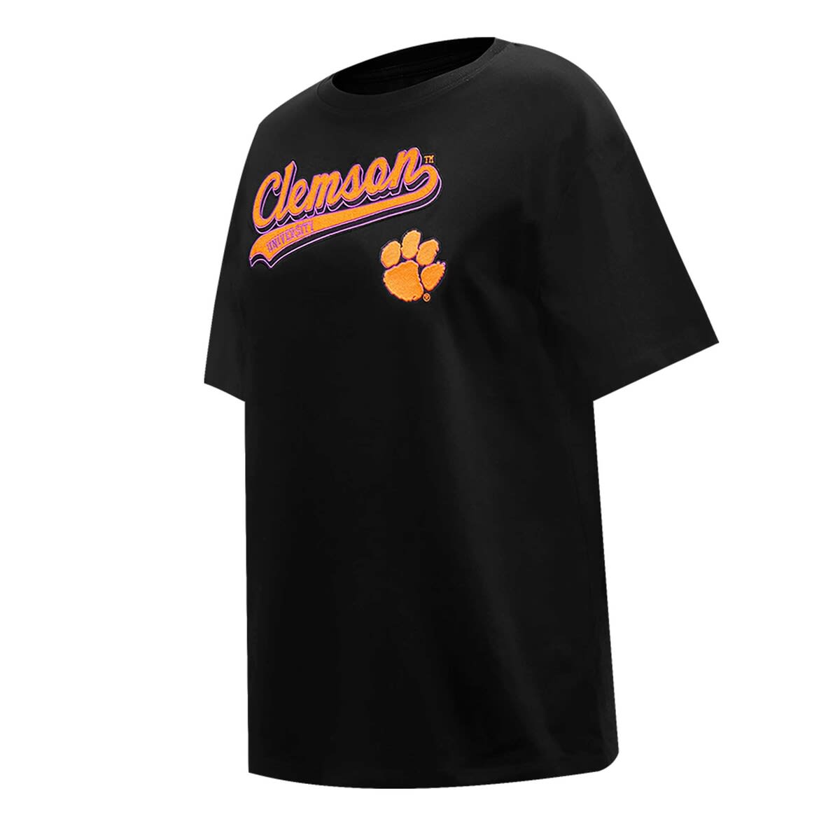 Women's Pro Standard Black Clemson Tigers Script Tail Oversized Boyfriend T-Shirt - image 2
