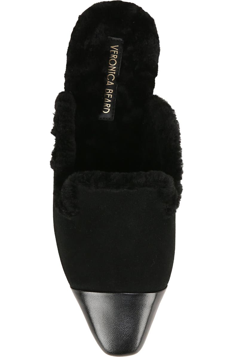Veronica Beard Cecile Genuine Shearling Mule, Alternate, color, Black/ Black