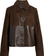 Bernardo Short Suede & Leather Jacket