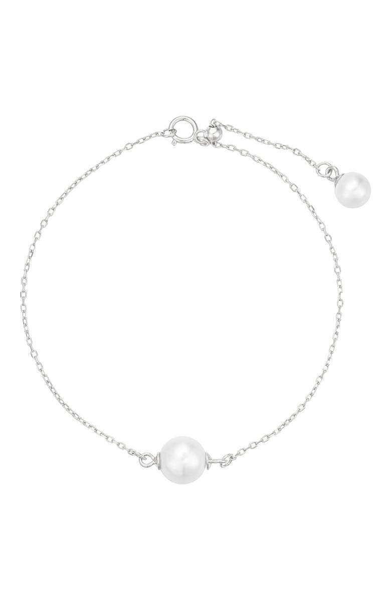 Untamed Petals Abigail Pearl Bracelet, Main, color, Silver