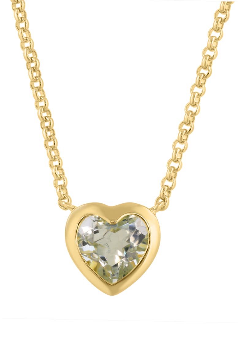 Green Amethyst Heart Pendant Necklace, Main, color, GREEN