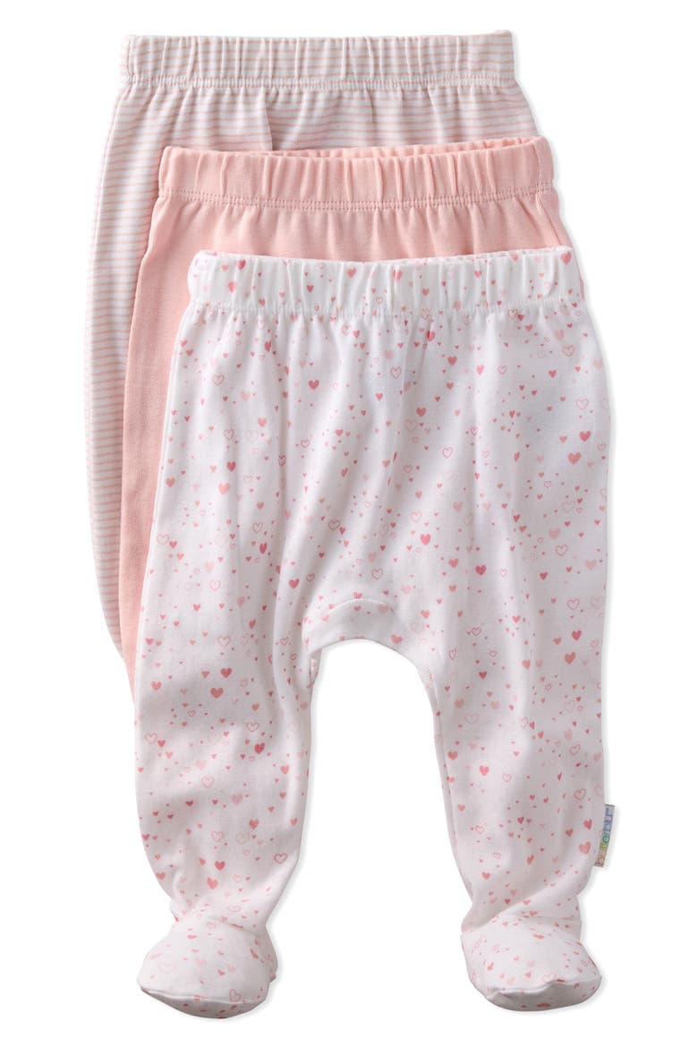 Fallon Footed Organic Cotton Assorted 3-Pack Pants, Main, color, PINK TWINKLE