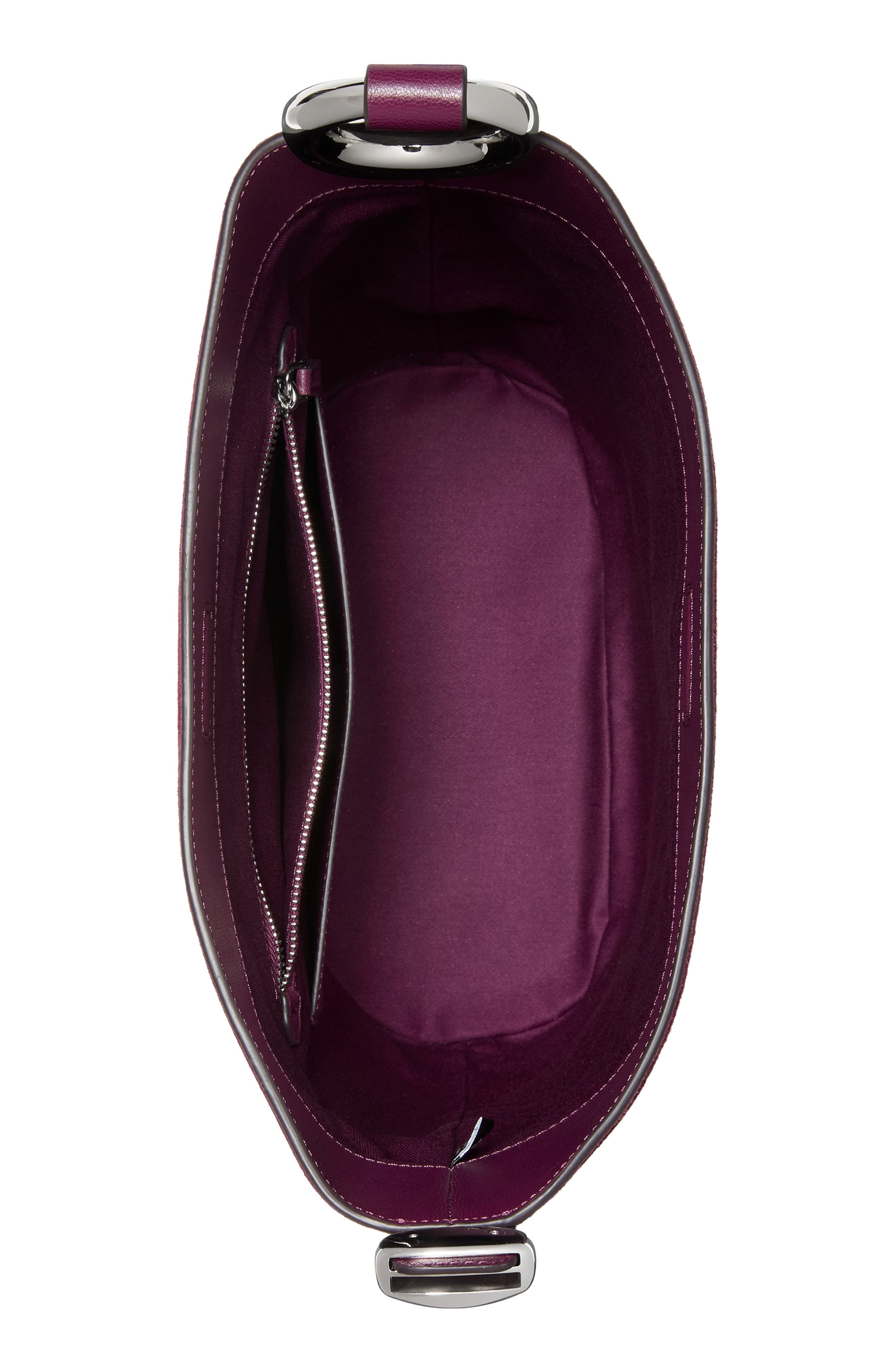 halo suede bucket bag, Alternate, color, PURPLE AGATE