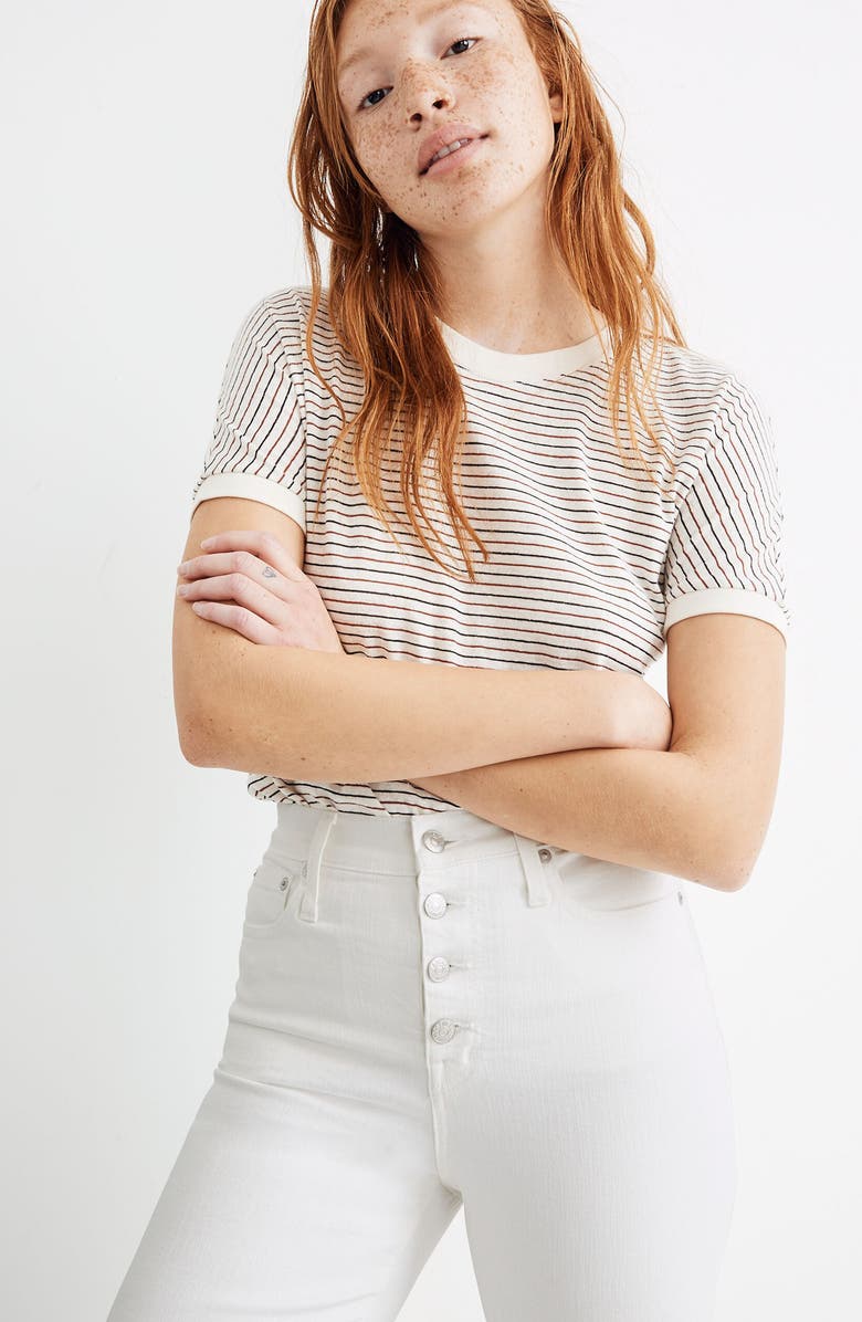 Madewell Slim Wide-Leg Crop Jeans: Button-Front Edition, Alternate, color, 