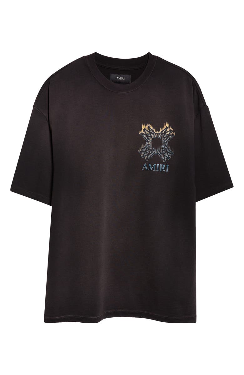 AMIRI MA Quad Flames Oversize Cotton Graphic T-Shirt, Main, color, Black