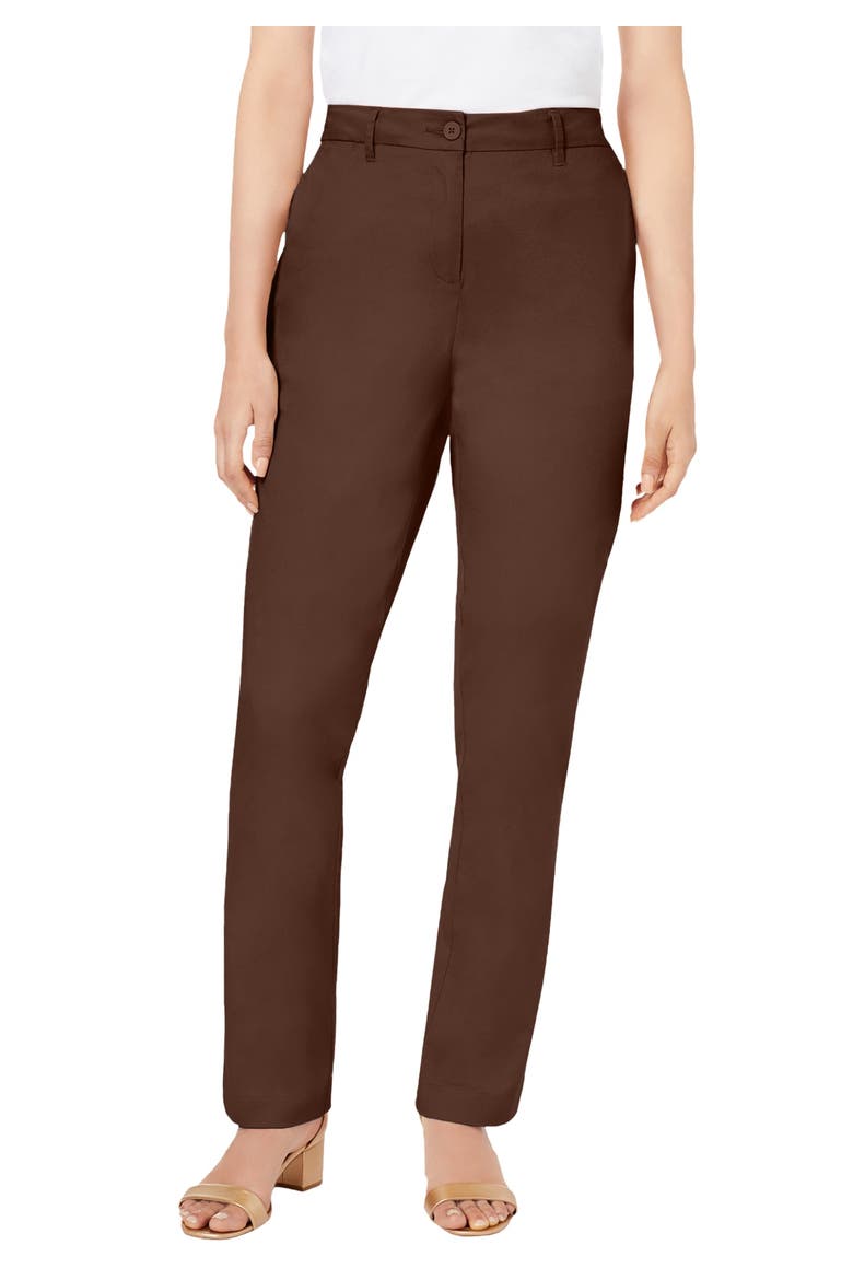 Stretch Cotton Chino Straight Leg Pant, Main, color, RICH BROWN