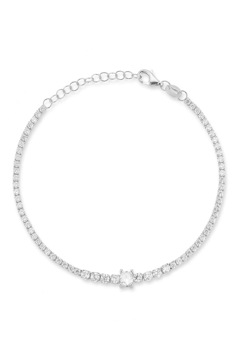 Cubic Zirconia Tennis Bracelet, Main, color, SILVER