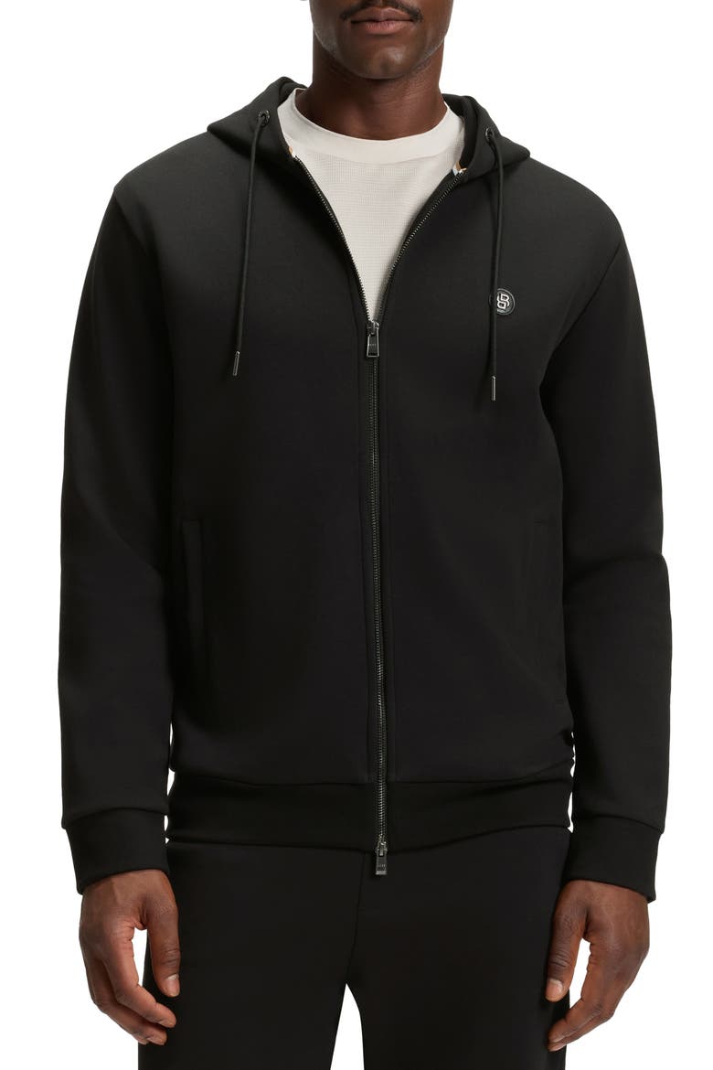 Spence Zip Hoodie, Main, color, BLACK