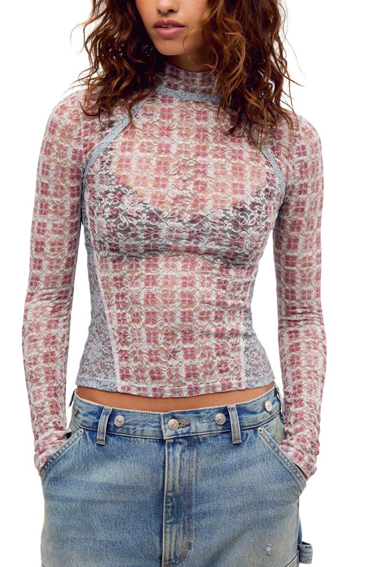 Lyric Floral Lace Top, Main, color, TEA COMBO