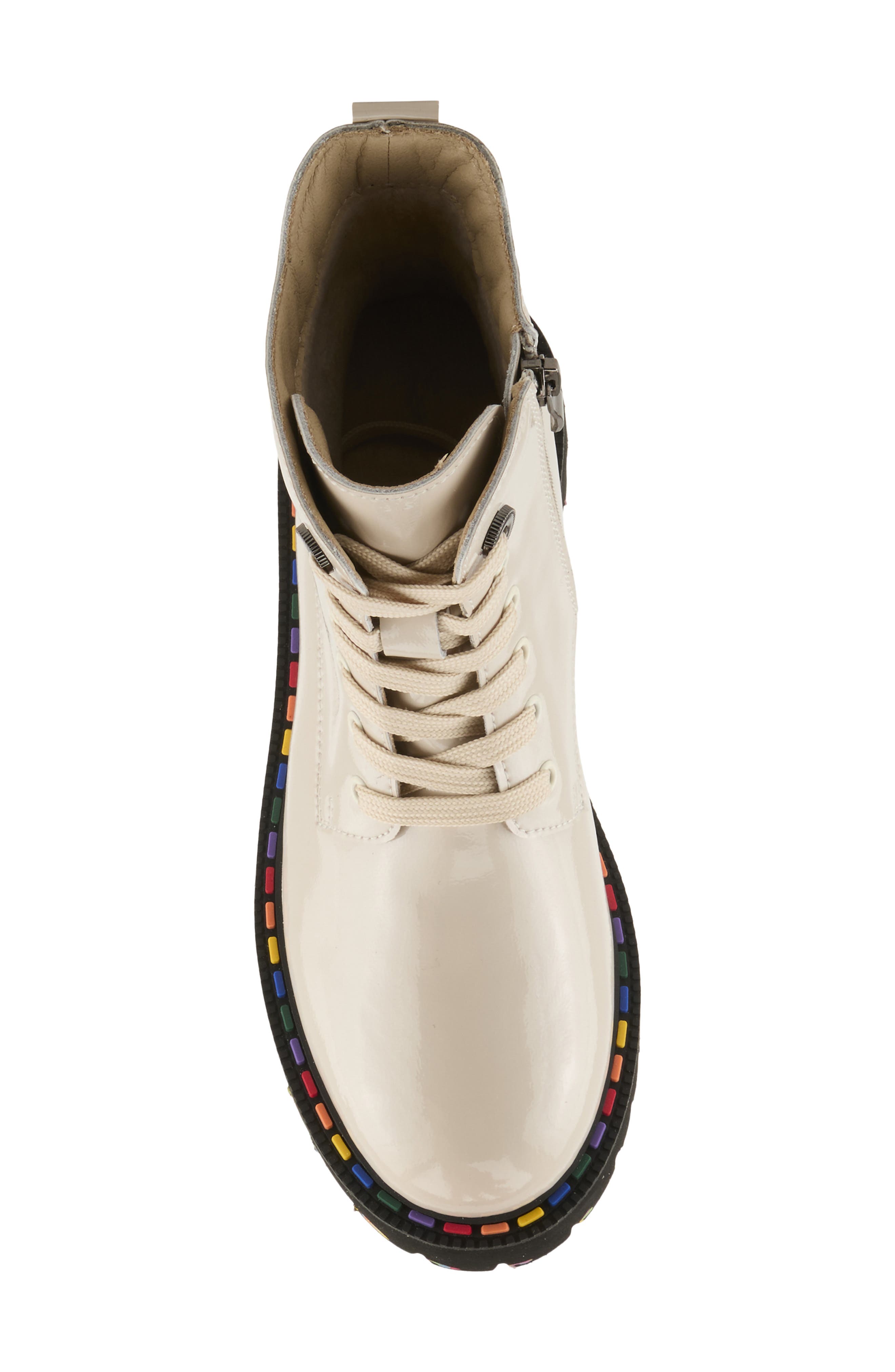 Mistique Waterproof Combat Boot, Alternate, color, OFF WHITE PATENT