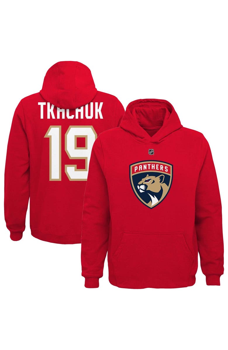 Outerstuff Youth Matthew Tkachuk Red Florida Panthers Player Name & Number Hoodie, Main, color, 