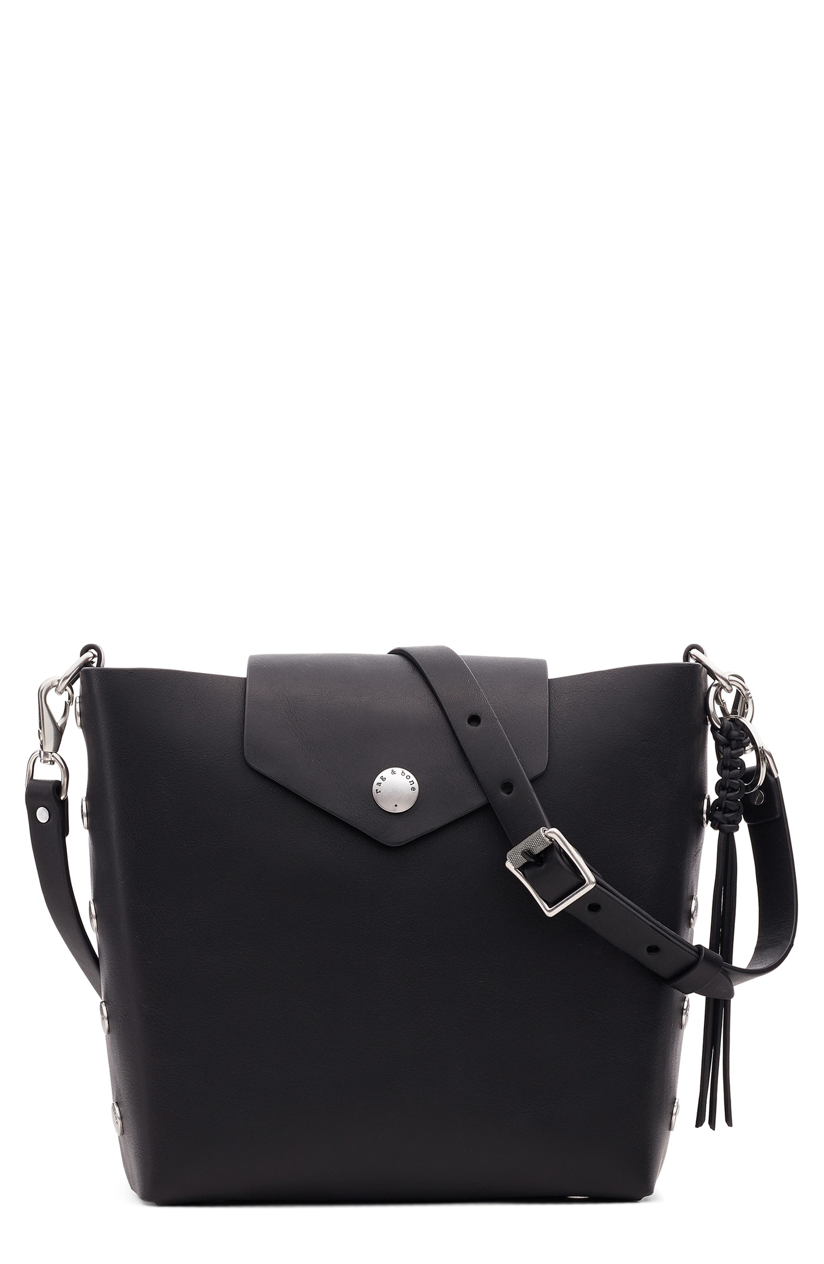 rag & bone Atlas Leather Bucket Bag, Main, color, 