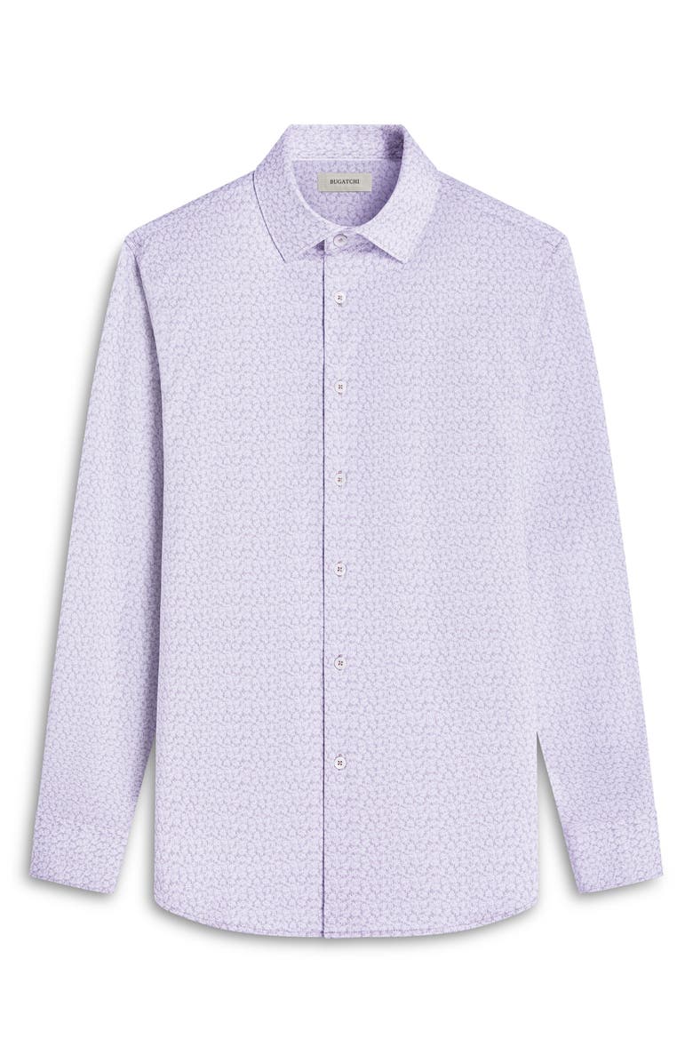 Bugatchi James OoohCotton<sup>®</sup> Leaf Print Button-Up Shirt, Alternate, color, Sand