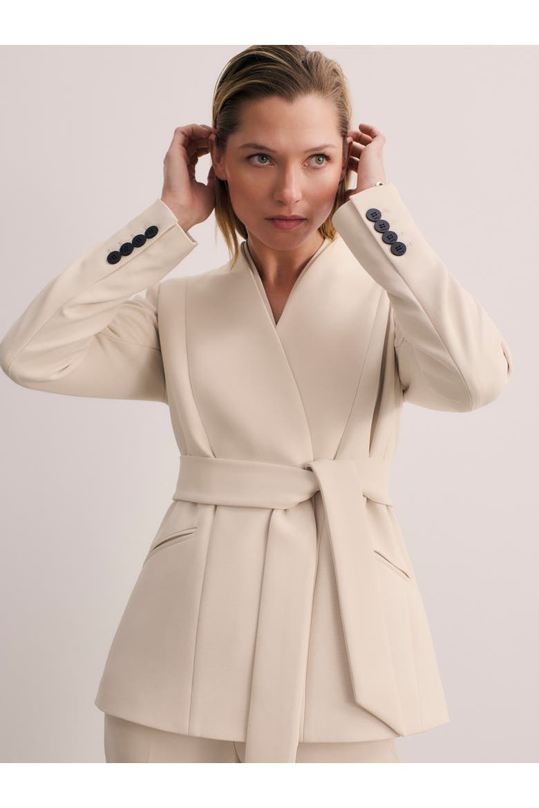 Selsey Doppio Crepe Blazer, Alternate, color, Neutral