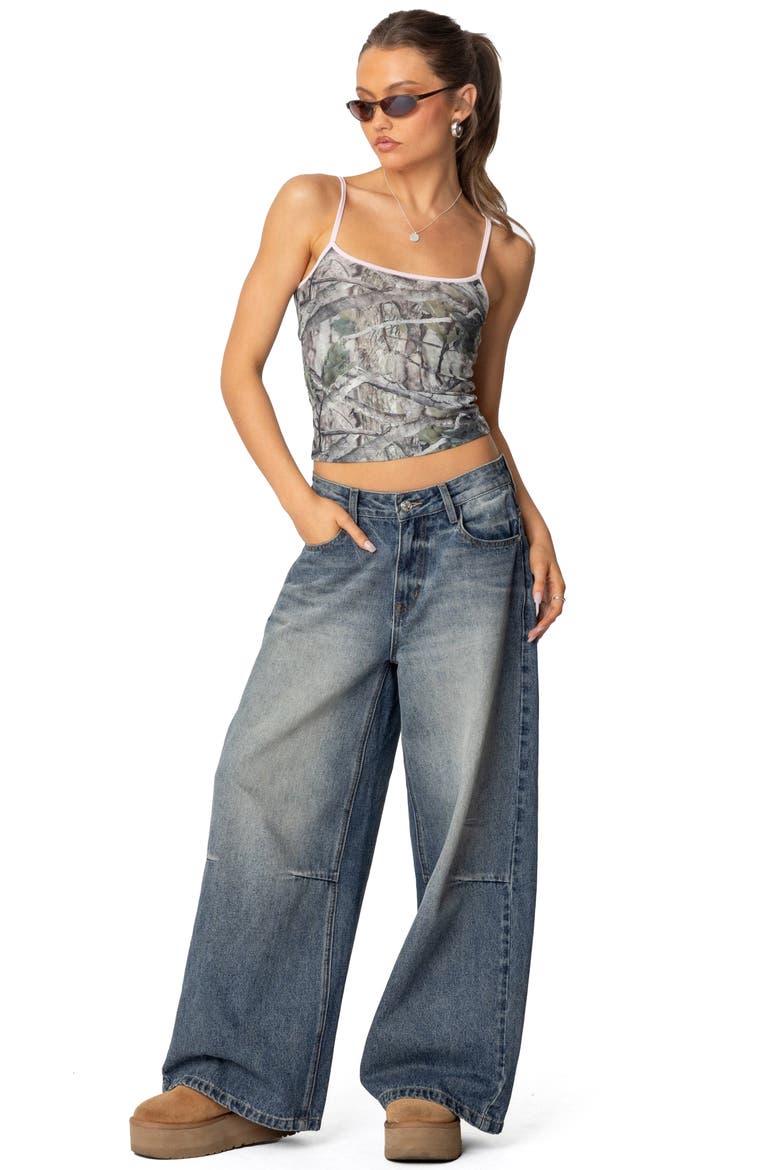 Camouflage Print Crop Camisole, Alternate, color, OLIVE
